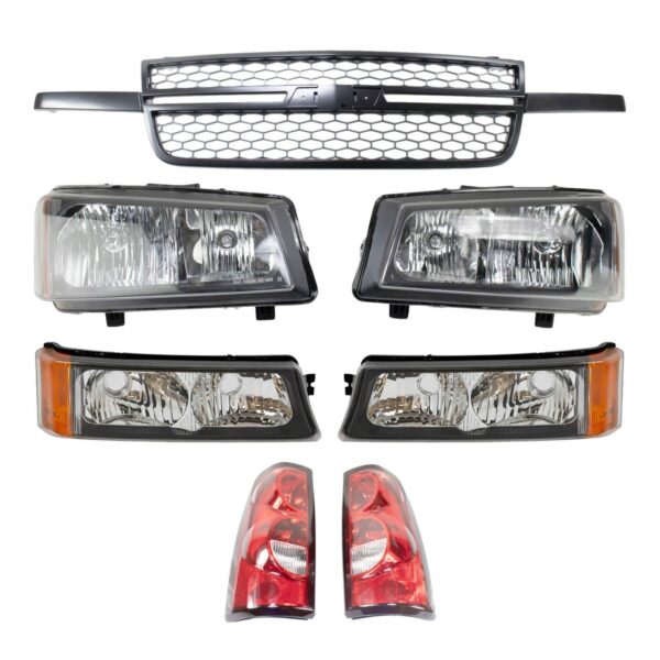 Grille Headlights Tail Lights Parking Lights Fits 2003-2007 Avalanche Silverado