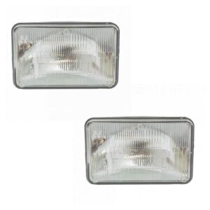 Halogen Sealed Beam Headlight Headlamp Pair 6 1/2" by 4 1/4"