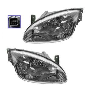 Headlights Headlamps Left & Right Pair Set for 99-00 Hyundai Elantra