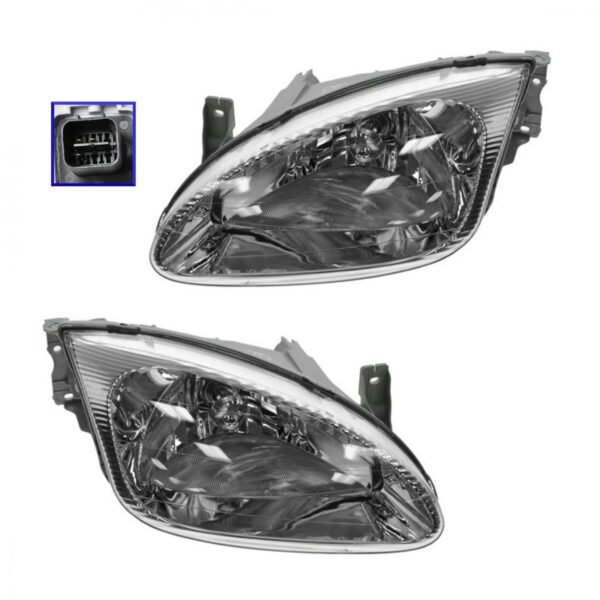 Headlights Headlamps Left & Right Pair Set for 99-00 Hyundai Elantra