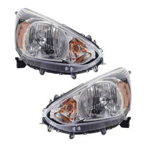 Headlight Set Fits 2014-2020 Mitsubishi Mirage