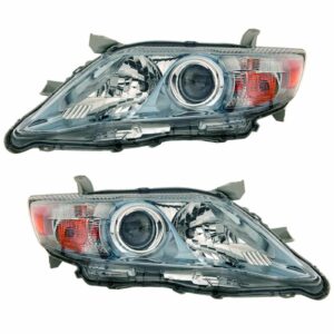 Headlights Headlamps Left & Right Pair Set for 10-11 Camry Hybrid (US Built)
