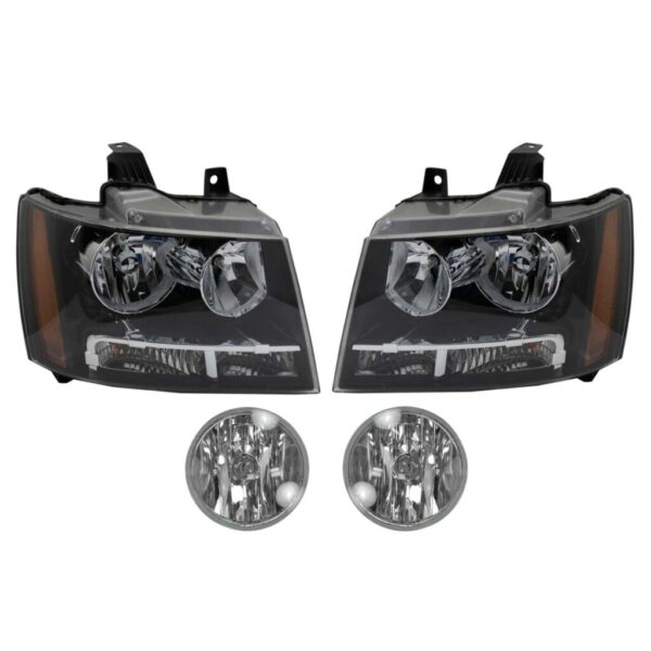 Headlight Fog Driving Light Lamp LH RH Kit Set of 4 for Chevy Suburban Tahoe