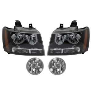 Headlight Fog Driving Light Lamp LH RH Kit Set of 4 for Chevy Suburban Tahoe