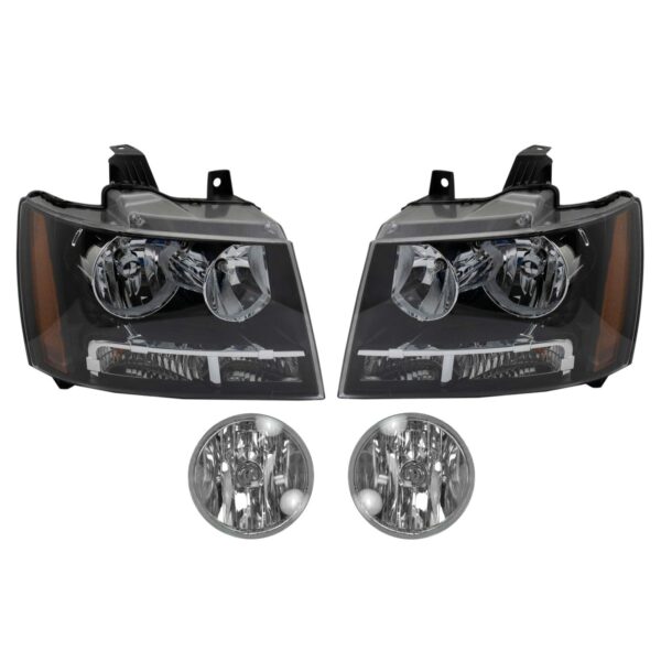 Headlight Fog Driving Light Lamp LH RH Kit Set of 4 for Chevy Suburban Tahoe