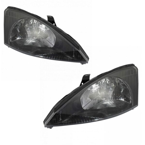 Headlights Headlamps Pair Set Left & Right for 03-04 Ford Focus