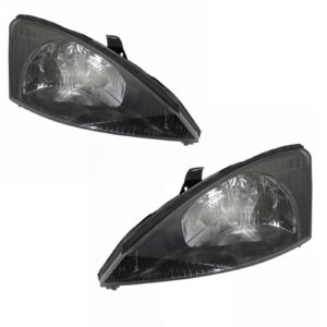 Headlights Headlamps Pair Set Left & Right for 03-04 Ford Focus