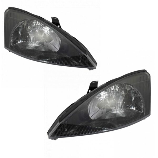 Headlights Headlamps Pair Set Left & Right for 03-04 Ford Focus