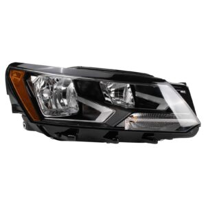 Right Headlight Compatible with 2016-2018 Volkswagen Passat