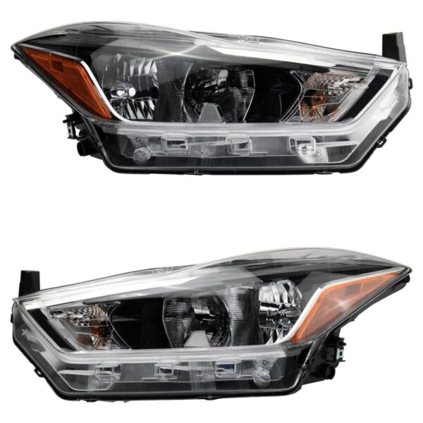 Headlight Lamp Assembly LH RH Kit Pair Set of 2 for Nissan Kicks New