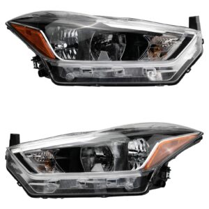 Headlight Lamp Assembly LH RH Kit Pair Set of 2 for Nissan Kicks New