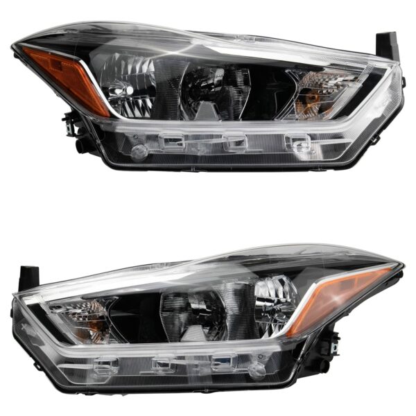 Headlight Lamp Assembly LH RH Kit Pair Set of 2 for Nissan Kicks New