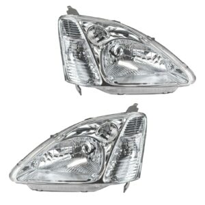 Headlight Assembly Compatible With 2002-2003 Honda Civic Driver and Passenger Side