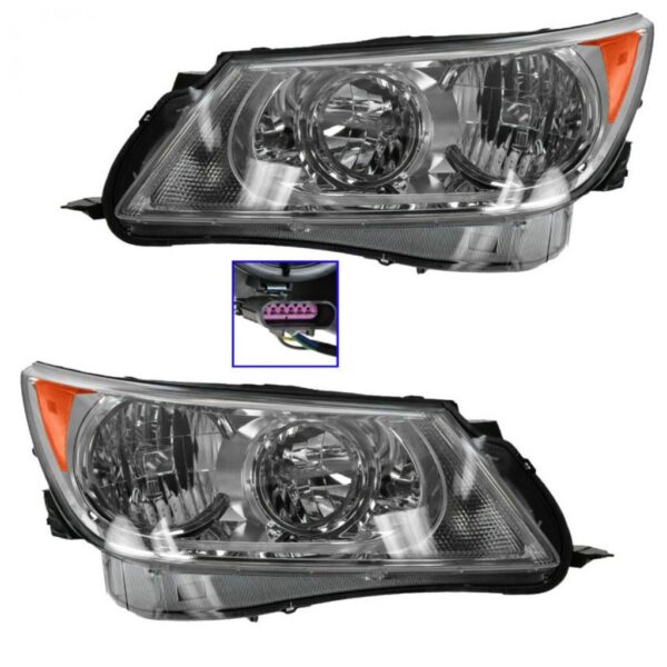 Headlights Headlamps Left & Right Pair Set for 10-13 Buick LaCrosse