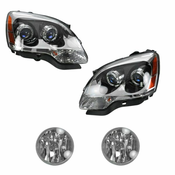 Headlight Fog Driving Light Lamp Kit LH RH Set of 4 for GMC Acadia SUV