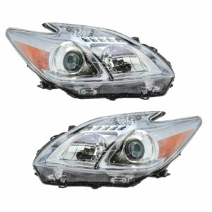Headlight Headlamp LH Left & RH Right Pair Set for 10-11 Toyota Prius