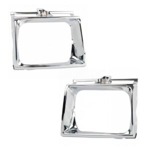 Headlight Lamp Bezel Trim Pair LH RH Sides Chrome for Toyota Pickup Truck