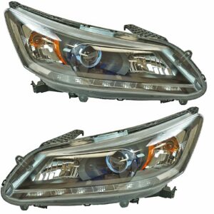 Halogen Headlight Lamp Assembly LH RH Set of 2 Pair for Honda Accord Sedan