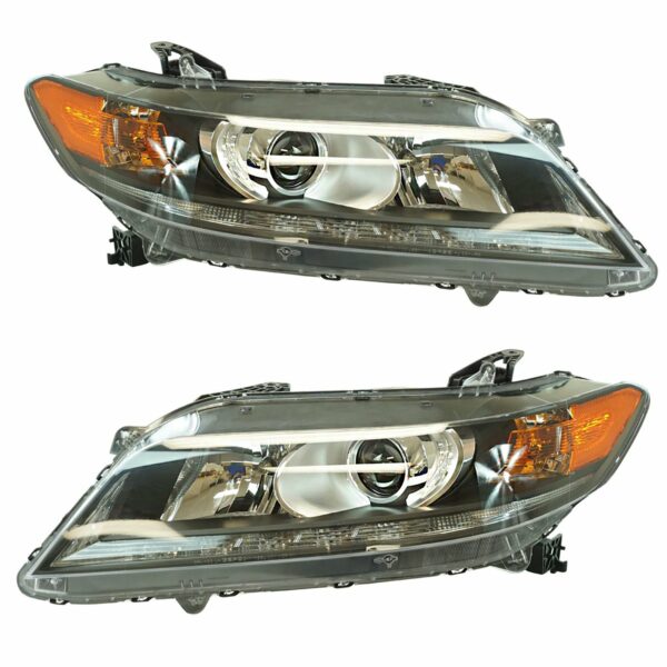 Halogen Headlight Lamp Assembly LH RH Pair for Honda Accord Coupe 3.5L