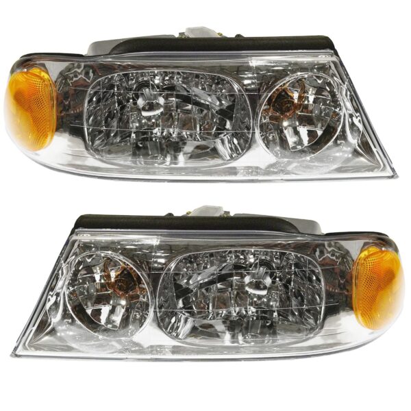 Headlights Headlamps Left & Right Pair Set for 98-02 Lincoln Navigator