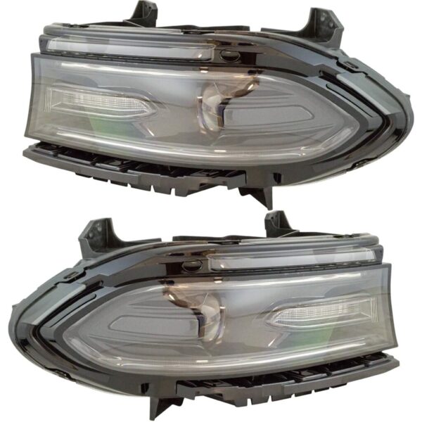 Halogen Headlight Lamp Assembly Left Right Pair Compatible with Dodge Charger