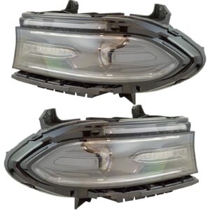Halogen Headlight Lamp Assembly Left Right Pair Compatible with Dodge Charger