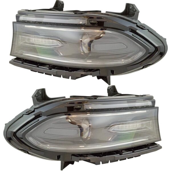 Halogen Headlight Lamp Assembly Left Right Pair Compatible with Dodge Charger