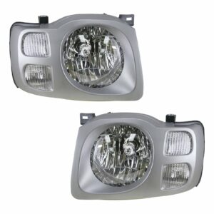 Headlights Headlamps Pair Set For 02-04 Nissan Xterra SE
