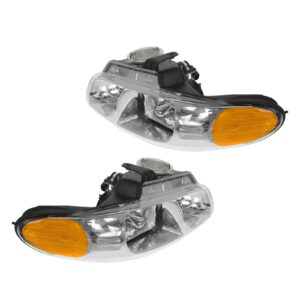 Quad Headlights Headlamps Left & Right Pair Set for Grand Caravan Voyager
