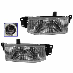 Headlights Headlamps Left & Right Pair Set for 91-96 Ford Escort