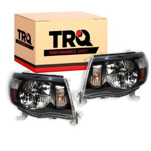 TRQ Performance Headlight Set Black for 05-11 Tacoma Pickup Truck