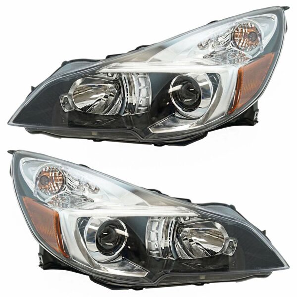 Halogen Headlight Headlamp LH LF & RH RF Pair Compatible with 13-14 Subaru Legacy Outback