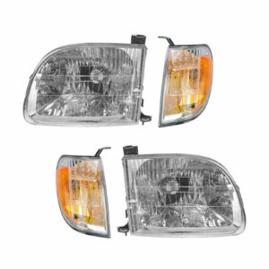 Headlights & Parking Corner Lights Left & Right Kit Set for 00-04 Toyota Tundra