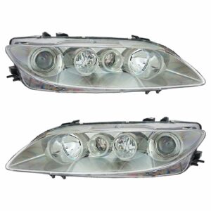 Headlights Headlamps Left & Right Pair Set for 03-05 Mazda6 Mazda 6