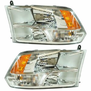 Halogen Headlight Lamp Assembly LH RH Pair for Dodge Ram 1500 2500 3500
