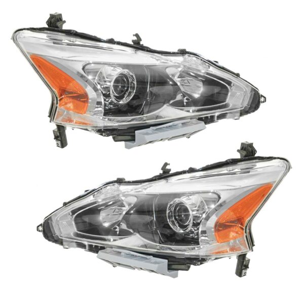 Headlight Head Lamp Halogen LH Left RH Right Pair for 13 Nissan Altima Sedan