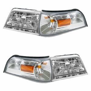 Headlight Lamp Parking Marker Corner Light LH RH 4 Piece Kit for Grand Marquis