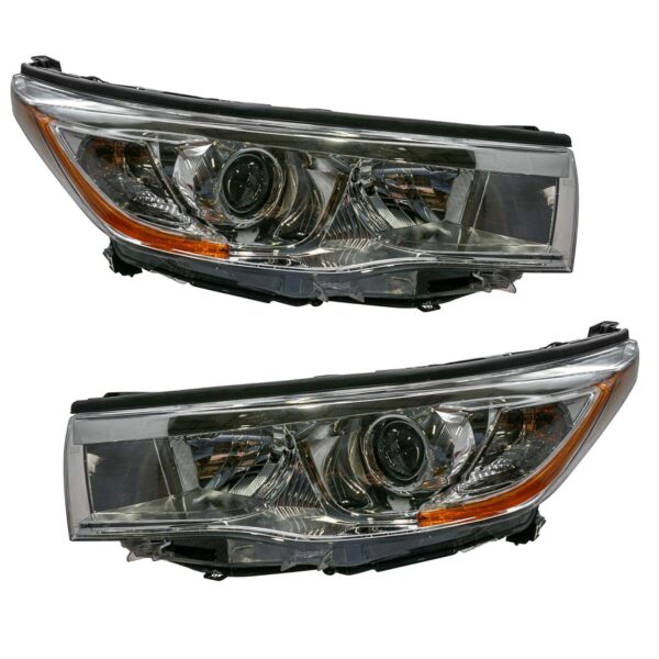 Halogen Headlight Lamp LH RH Kit Pair Set of 2 for Toyota Highlander Truck SUV