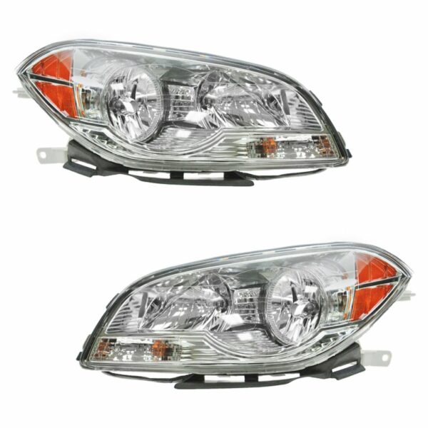 Headlights Headlamps Left & Right Pair Set for 08-12 Chevy Malibu