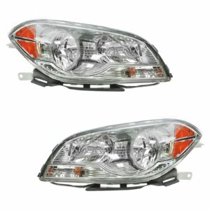 Headlights Headlamps Left & Right Pair Set for 08-12 Chevy Malibu