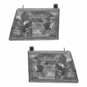 Headlights Headlamps Left LH & Right RH Pair Set for Ford Van E350 E150 E250