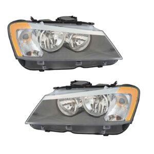 Halogen Headlight Headlamp Assembly LH RH Kit Pair for BMW X3 SUV Truck New