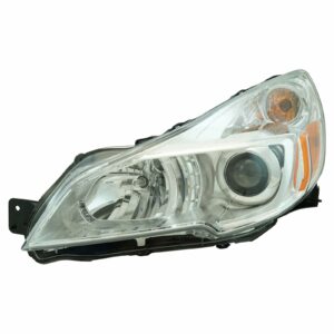 Halogen Headlight Headlamp Chrome Bezel Driver Side LH LF Compatible with Subaru Outback