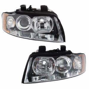 Headlights Headlamps Left & Right Pair Set for 02-05 Audi A4