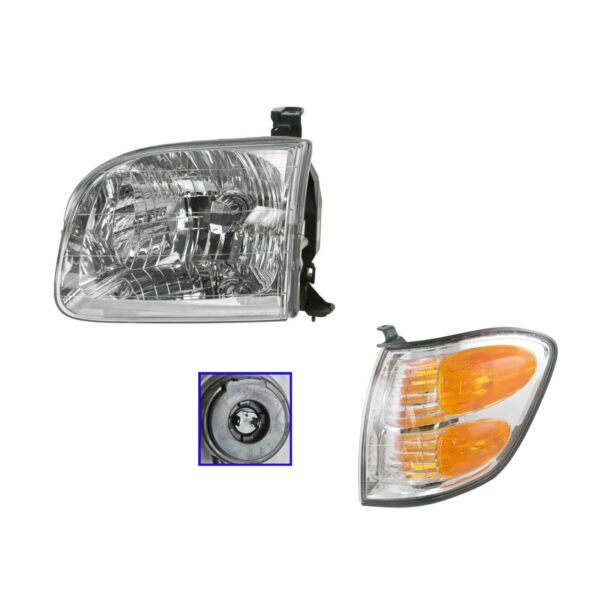 Headlight Assembly Compatible With 2001-2004 Toyota Sequoia 2004 Tundra Driver Side