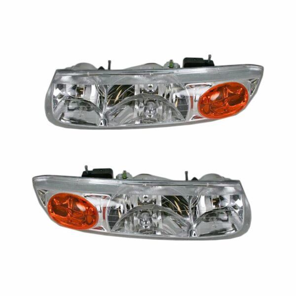 Headlights Headlamps Left & Right Pair Set for Saturn S Series SL SW 4 Door