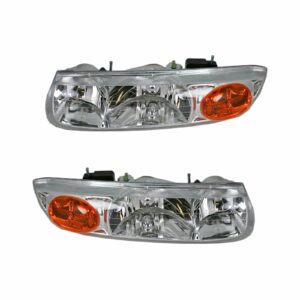 Headlights Headlamps Left & Right Pair Set for Saturn S Series SL SW 4 Door