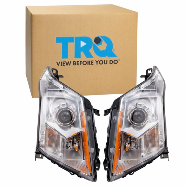 TRQ Headlight Set Fits 2010-2016 Cadillac SRX