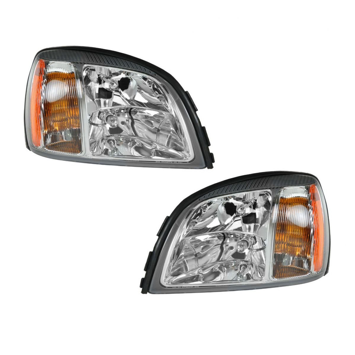 Headlights Headlamps Left & Right Pair Set for 00-02 Cadillac Deville