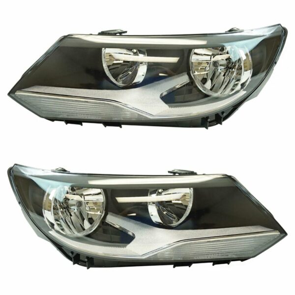 Halogen Headlight Lamp LH RH Set of 2 Pair Compatible With Volkswagen Tiguan SUV